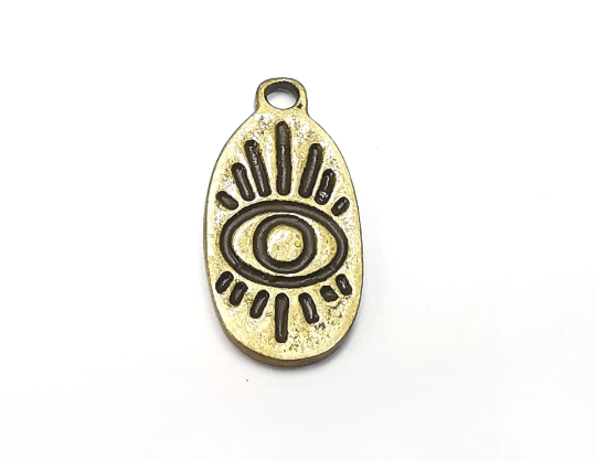 5 Eye Dangle Charms, Antique Bronze Plated (23x11mm) G29363
