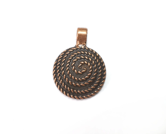 Swirl Charms, Antique Copper Plated (32x23mm) G28966