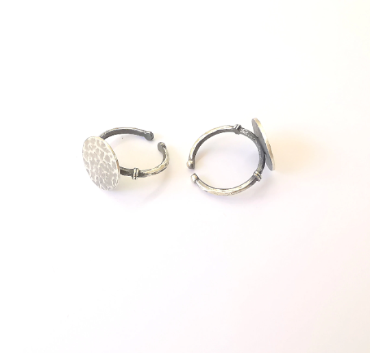 Stamping Ring Blanks, Sterling Silver Engraving Blank, Statement Rings, Adjustable Nameplate Ring, 925 Solid Silver 15mm G30026