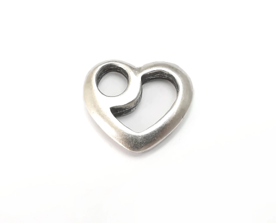 Heart Charms Antique Silver Plated (22x20mm) G28481
