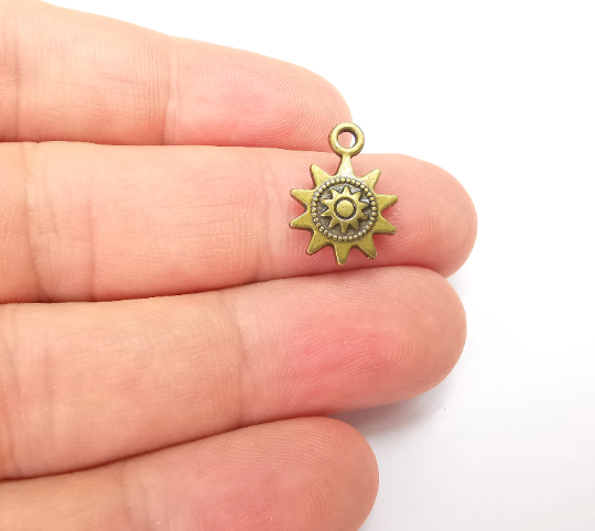 Sun Charms (Double sided) Antique Bronze Plated (17x12mm) G28297