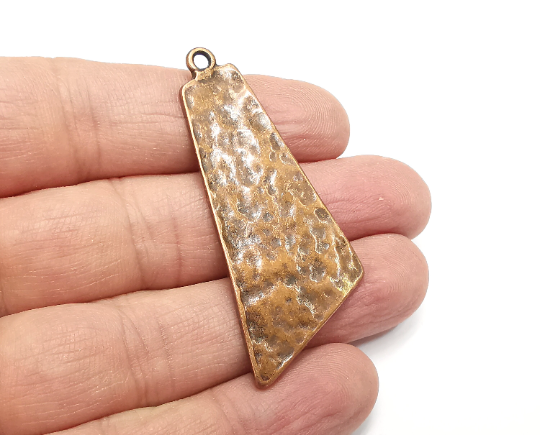 Hammered Organic Charms Pendant Antique Copper Plated Pendant (57mm) G29810