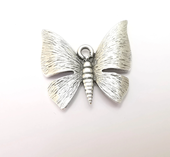 Butterfly Charms Pendant Antique Silver Plated (39x39mm) G28743
