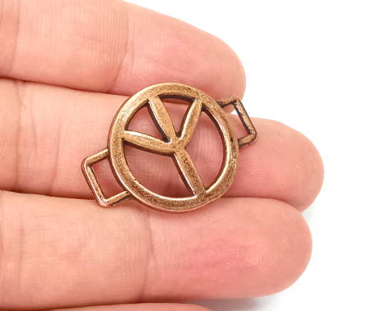 Peace Connector Charms Antique Copper Plated (31x22 mm) G28301