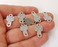 10 Cactus connector charms Antique silver plated charms (21x11mm) G24617