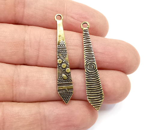Ethnic Spike Charms Antique Bronze Plated Charms (42x8mm) G28031