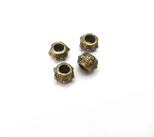 10 Tube Rondelle Beads Antique Bronze Plated Beads (10x6mm) G28305