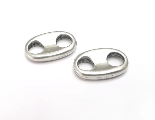 Oval Connector Charms Antique Silver Plated Findings (19x12mm) G28487