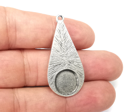 Sunlight Crescent Charms Antique Silver Plated Drop Charms (42x19mm) G28441