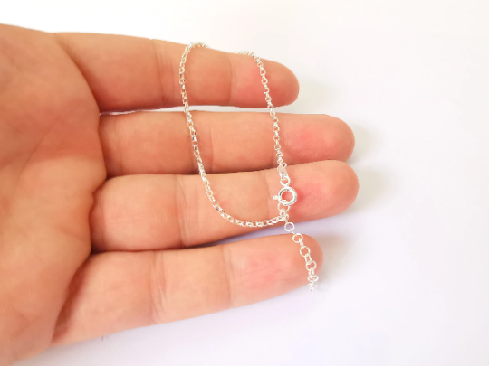 Sterling Silver Finished Bracelet Chain Rolo Chain Bangle Chain 925 Solid Silver Ready ball chain (17cm-6,6inch) G30033