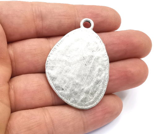 Ethnic Frame Pendant Blank Antique silver plated (38x29mm Blank Size) G28243