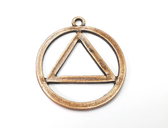 Triangle Charms Antique Copper Plated Charms, Earring Dangle Components (41x35mm) G28435