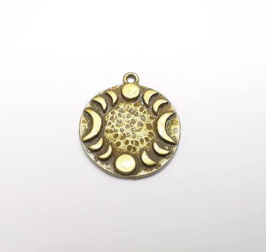 Crescent Moon Charms, Phase of the moon, Antique Bronze Plated Charms (29x25mm) G29385