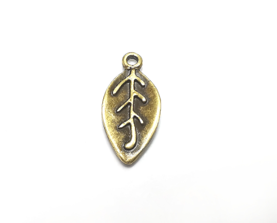 5 Leaf Charms, Antique Bronze Plated Charms (23x11mm) G29812
