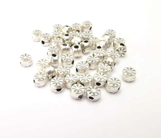 Antique Silver Beads, Antique Silver Plated Findings (5mm) G28744