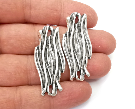 Sticks Charms Branch Pendant Antique Silver Plated Charms (43x20mm) G28003