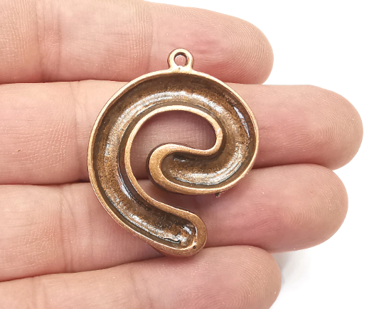 Flower Bezel, Worm Resin Blank, inlay Mounting, Mosaic Frame Cabochon Base, Antique Copper Plated (10x8mm) G28789