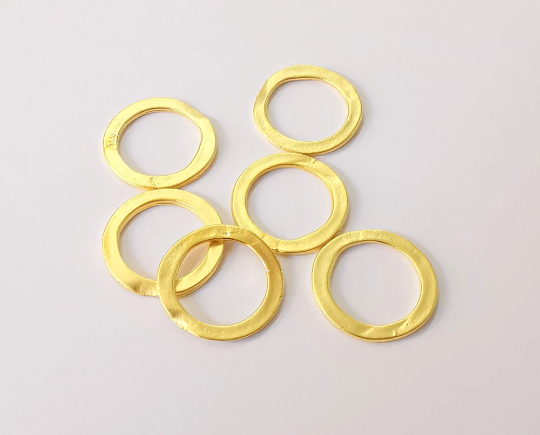 10 Circle hoop findings Gold plated circle findings (18 mm) G24566