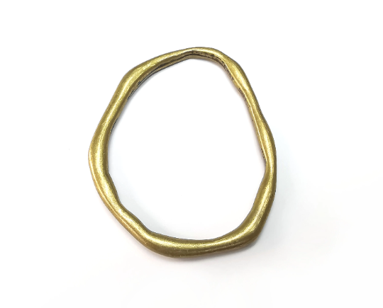 Antique Bronze Drop Connector Antique Bronze Plated Organic Shape Hoop (60x47mm) G29355