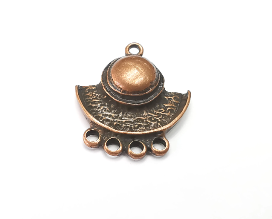 Ethnic Charms Connector, Antique Copper Plated Charm (30x26mm) G28914