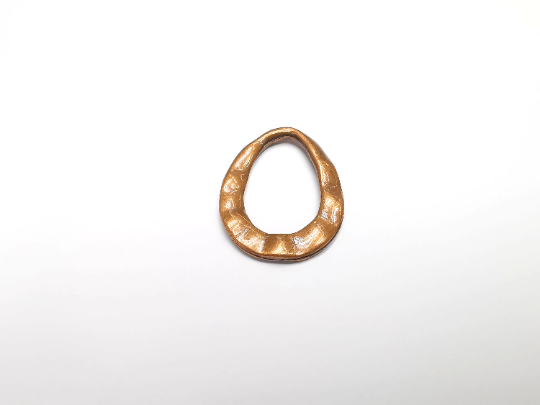 Wavy Oval Charms Pendant, Organic Shape Antique Copper Plated (36x29mm) G29369