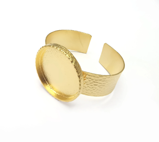 Gold blanks Hammered bracelet blanks Cuff blanks Adjustable bracelet blank Gold plated bracelet (40mm Blanks ) G28258