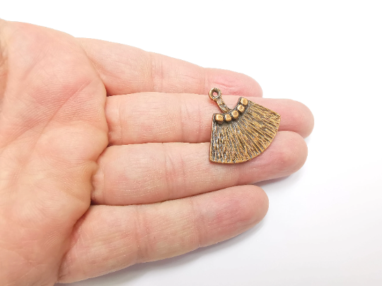 Copper Dangle Charms, Earring Charms, Ethnic Charms Tuareg Charms Antique Copper Plated Charm (32x29mm) G29506