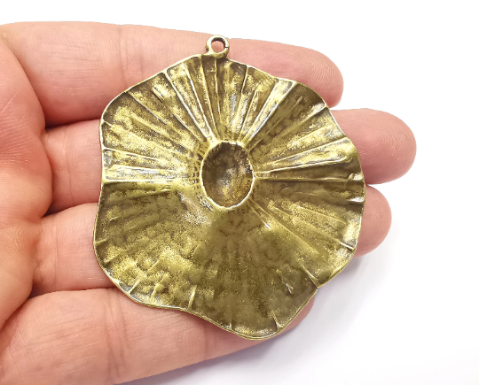 Flower Pendant Charms Antique Bronze Plated Charms (66x58mm) G28805