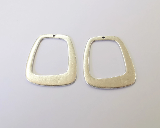 2 Silver Charms Antique Silver Plated Charms (43x37mm) G25023