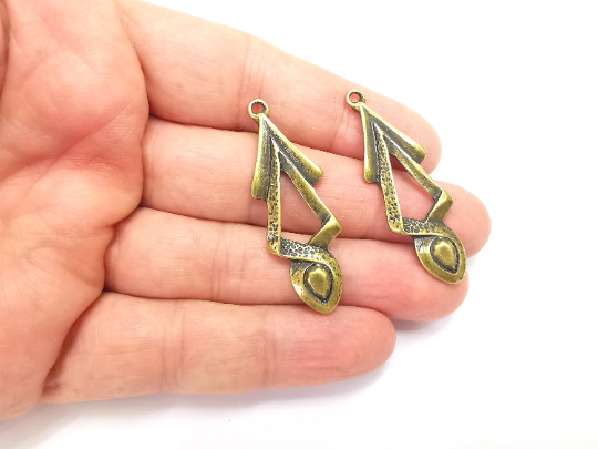 Antique Bronze Unique Charms, Antique Bronze Plated Dangle Charms (48x16mm) G28210