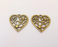 2 Heart Flower Charms Antique Bronze Plated Charms (28x28mm) G22523