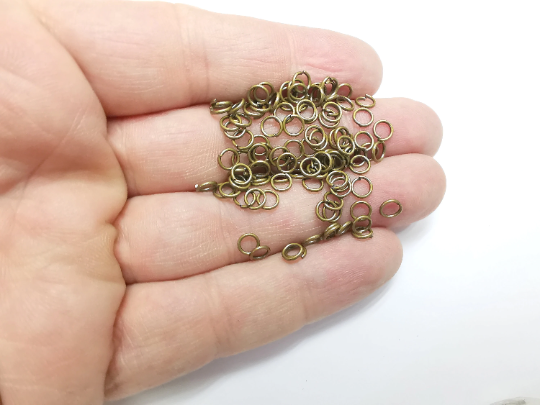 50 Antique Bronze Brass Jumpring (5 mm) (Thickness 0.8mm - 20 Gauge) Antique Bronze Plated Brass Jumpring Findings G29389