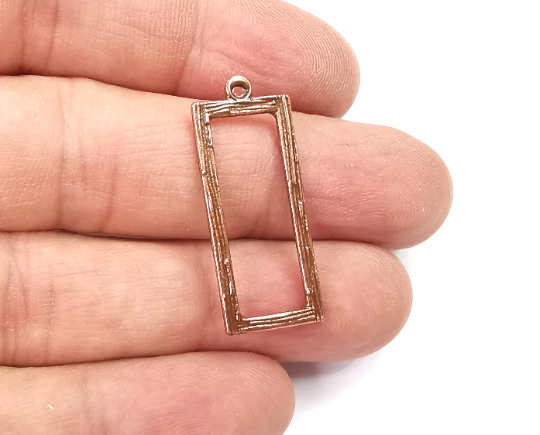 Rectangle Charms Antique Copper Plated Charms (33x14mm) G29516