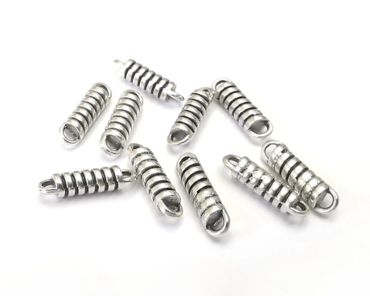 Spirals Swirl Connector Charms Antique Silver Plated (14x4mm) G28221