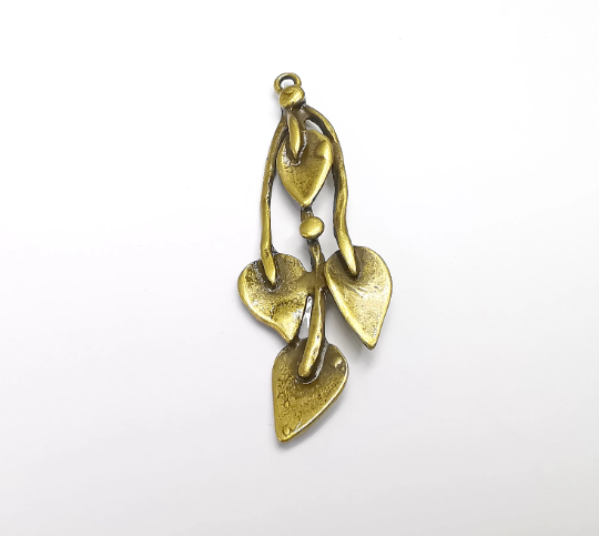 Leaf Branch Charms Antique Bronze Plated Charms (60x22mm) G29397