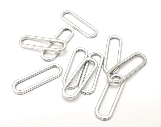 Oval Frame Connector Findings Antique silver plated (20x6 mm) G28224