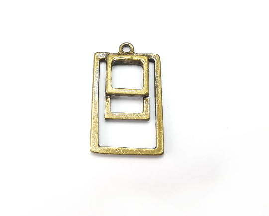 Ethnic Charms, Antique Bronze Plated Charms (34x20mm) G28952