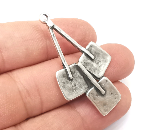 Bunch Charms, Antique Silver Plated (47x27mm) G28749