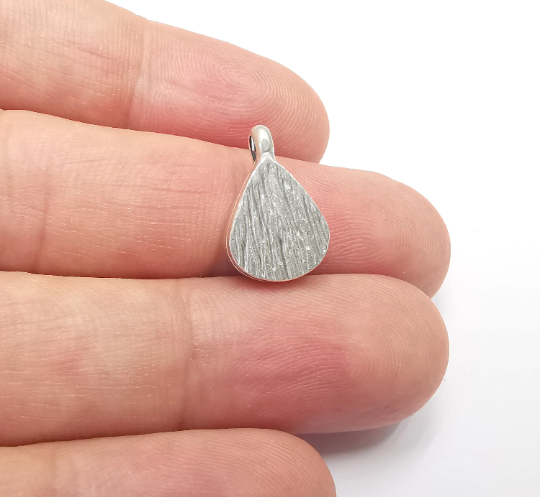Drop Pendant Blanks, Resin Bezel Bases, Mosaic Mountings, Dry flower Frame, Polymer Clay base, Antique Silver Plated (10x8mm) G28244