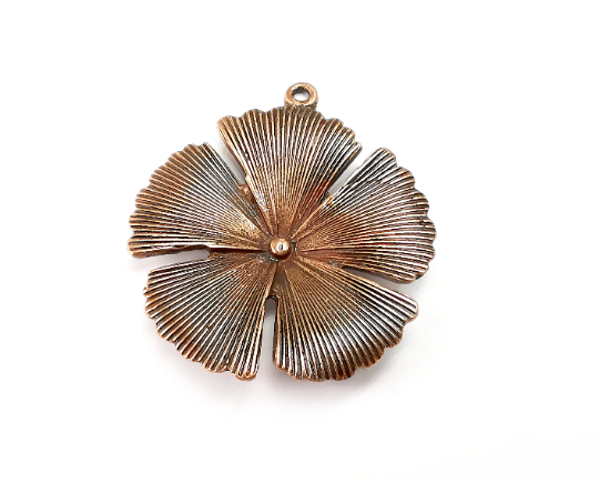 Flower Charms Pendant Antique Copper Plated (42x38mm) G29563