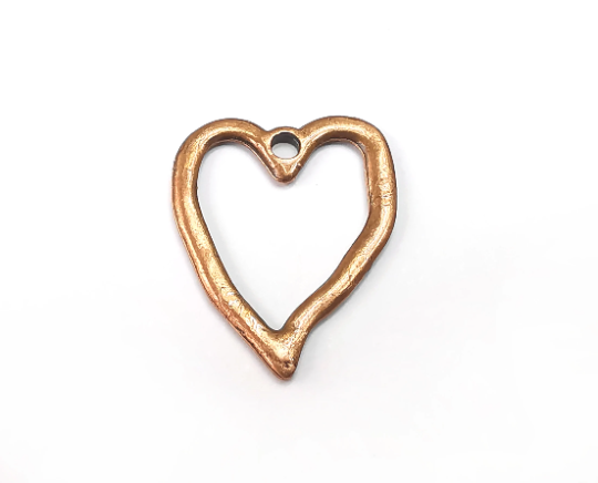 Heart Charms, Antique Copper Plated Charms (23x19mm) G29560