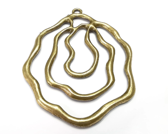 Organic Shape Pendant , Antique Bronze Plated (87x66mm) G29366