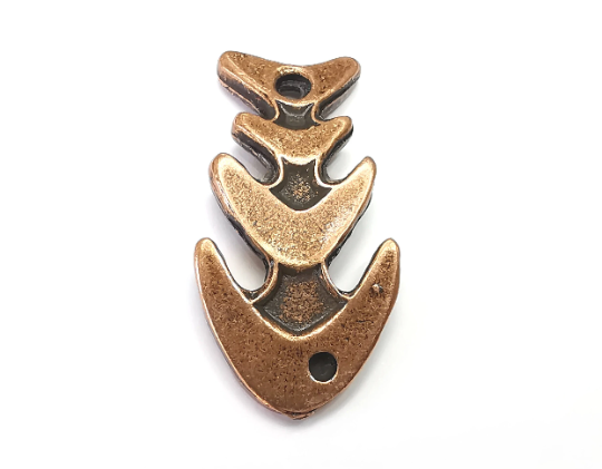 Fish Charms Antique Copper Plated Nautical Charms, Earring Dangle Components (40x20mm) G28418