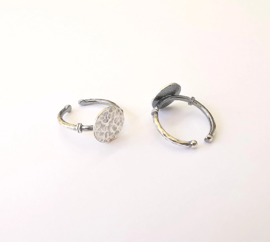 Stamping Ring Blanks, Sterling Silver Engraving Blank, Statement Rings, Adjustable Nameplate Ring, 925 Solid Silver 12mm G30023