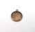 Copper Round Pendant Blank Bezel Resin Mosaic Mountings Antique Copper Plated Charms (27x22mm)(20 mm Bezel Inner Size) G29526
