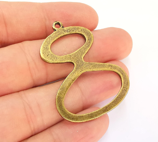 2 Antique Bronze Charms Antique Bronze Plated Charms (46x37mm) G22084