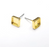 Square Blank Gold Earring Set Base Wire Shiny Gold Plated Brass Earring Base (6x6mm blank) G28352