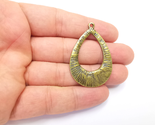 Ethnic Drop Charms Antique Bronze Plated Charms (48x32mm) G28310