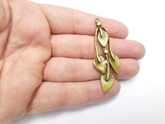 Leaf Branch Charms Antique Bronze Plated Charms (60x22mm) G29397