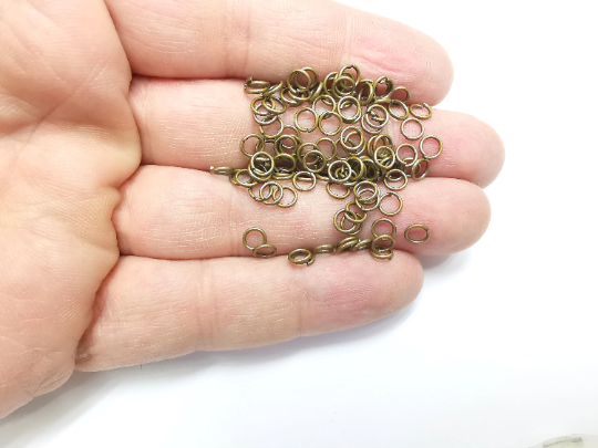 50 Antique Bronze Brass Jumpring (5 mm) (Thickness 0.8mm - 20 Gauge) Antique Bronze Plated Brass Jumpring Findings G29389